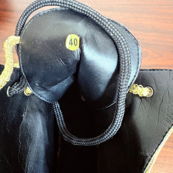 Buffalo London Vintage Metallic Copper and Black Leather Platform Boots Size 40 - Picture 7 of 11